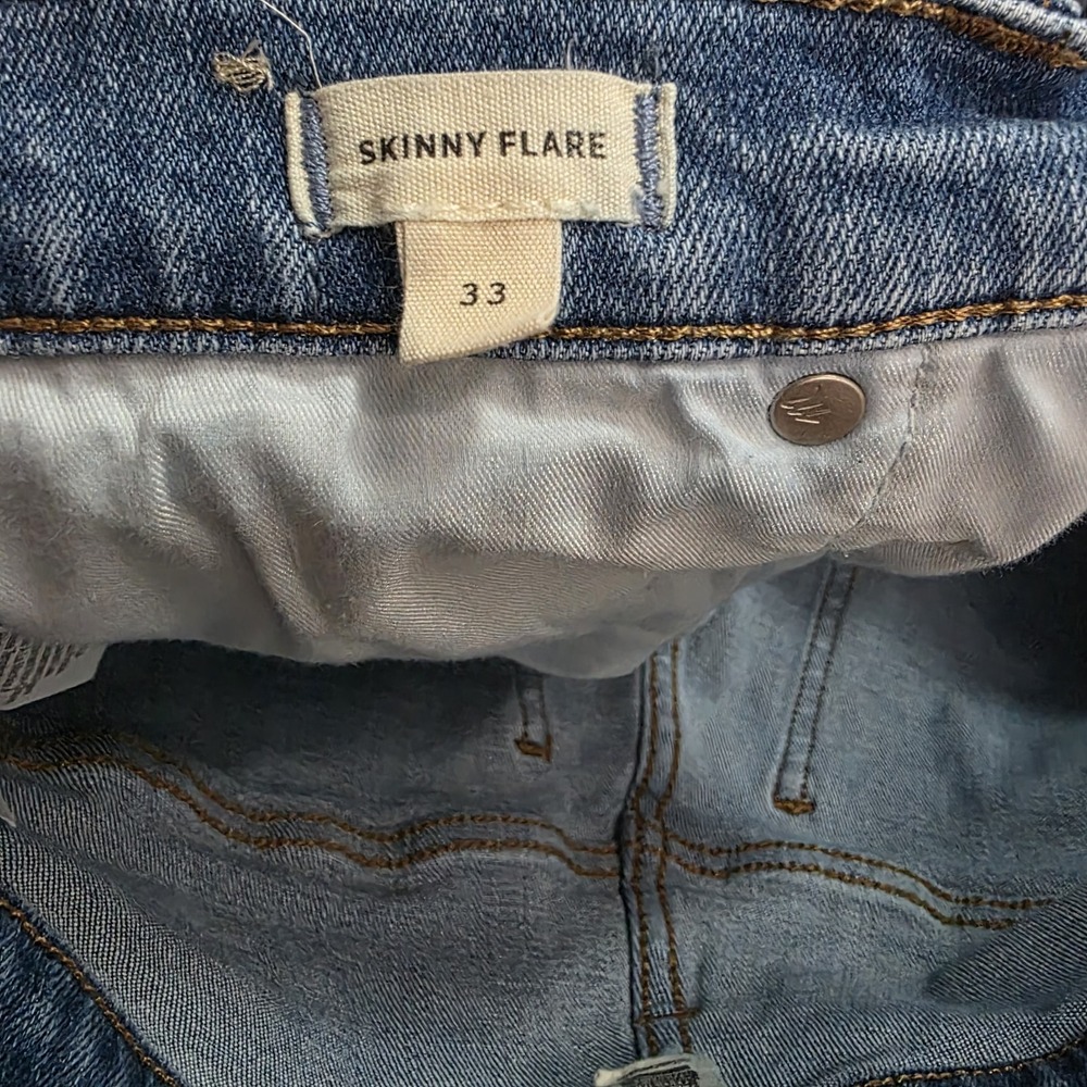 Madewell Skinny Flare Jeans 33 Medium Wash Stretch Denim Y2K Boho Festival - Picture 6 of 15